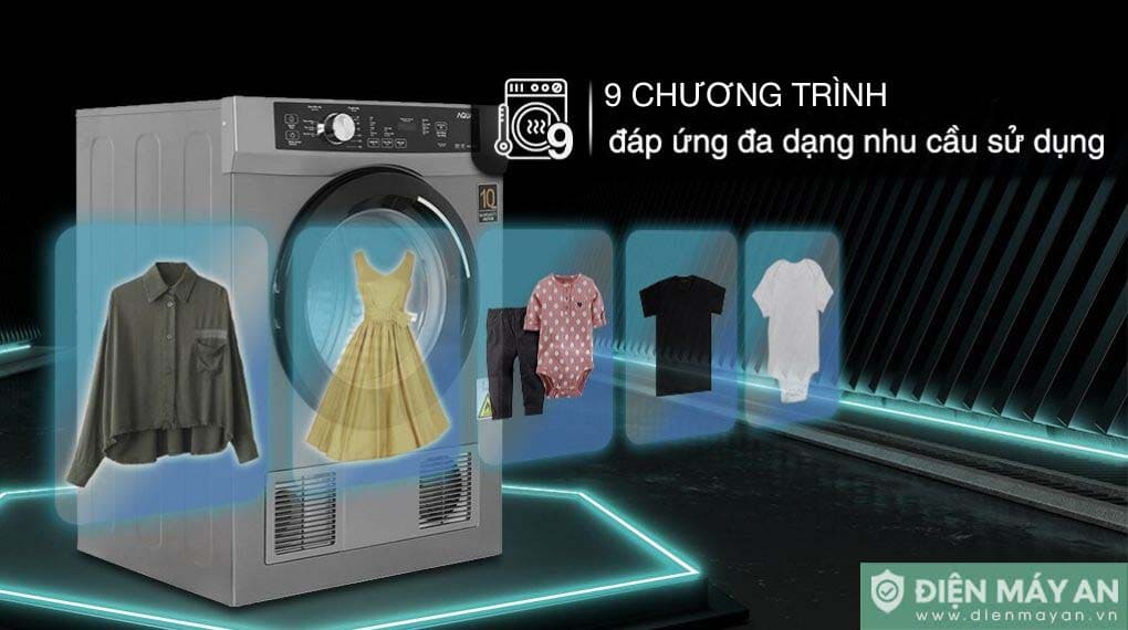 Máy sấy thông hơi Aqua 8 kg AQH-V800H SS